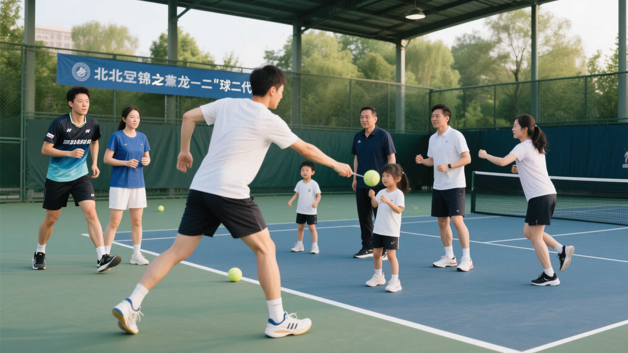 与“北航锦织圭”龙队、泰山馆长曹总及“球二代”球球共赴晨练时光 与“北航锦织圭”龙队、泰山馆长曹总及“球二代”球球共赴晨练时光